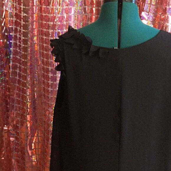 LANE BRYANT black dress with ruffled front, sleeveless, size 20 - Picture 10 of 13